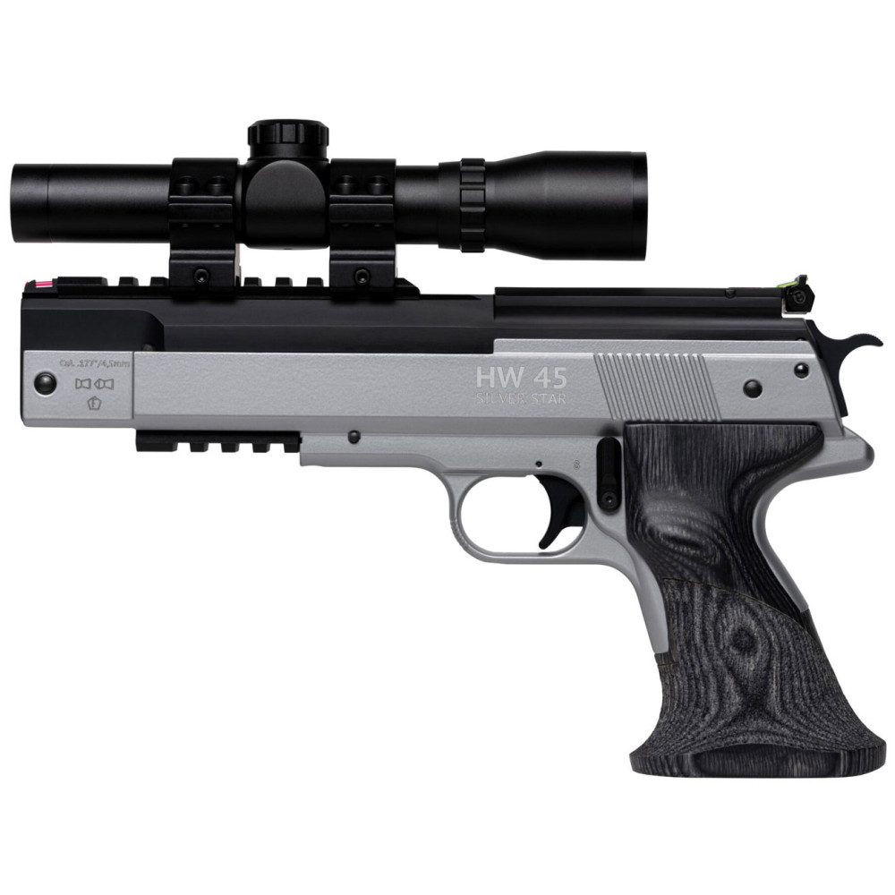 Пружинно-поршневий пістолет Weihrauch HW 45 Silver Star (Вайраух ХВ 45 Сільвер Стар)