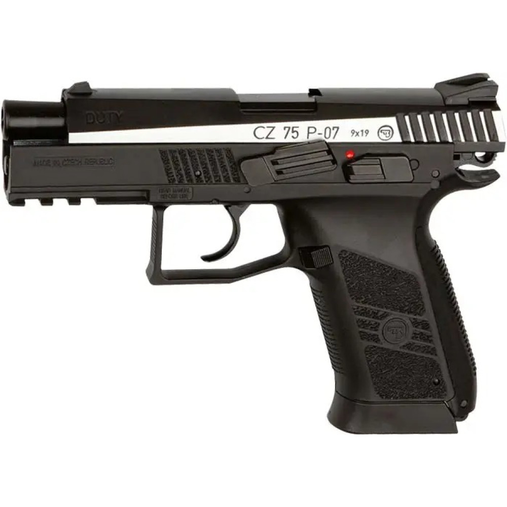 Пневматический пистолет ASG CZ 75 P-07 Duty Nickel Blowback (АСГ ЧЗ 75 П-07 Дьюти Никель Блоубэк)