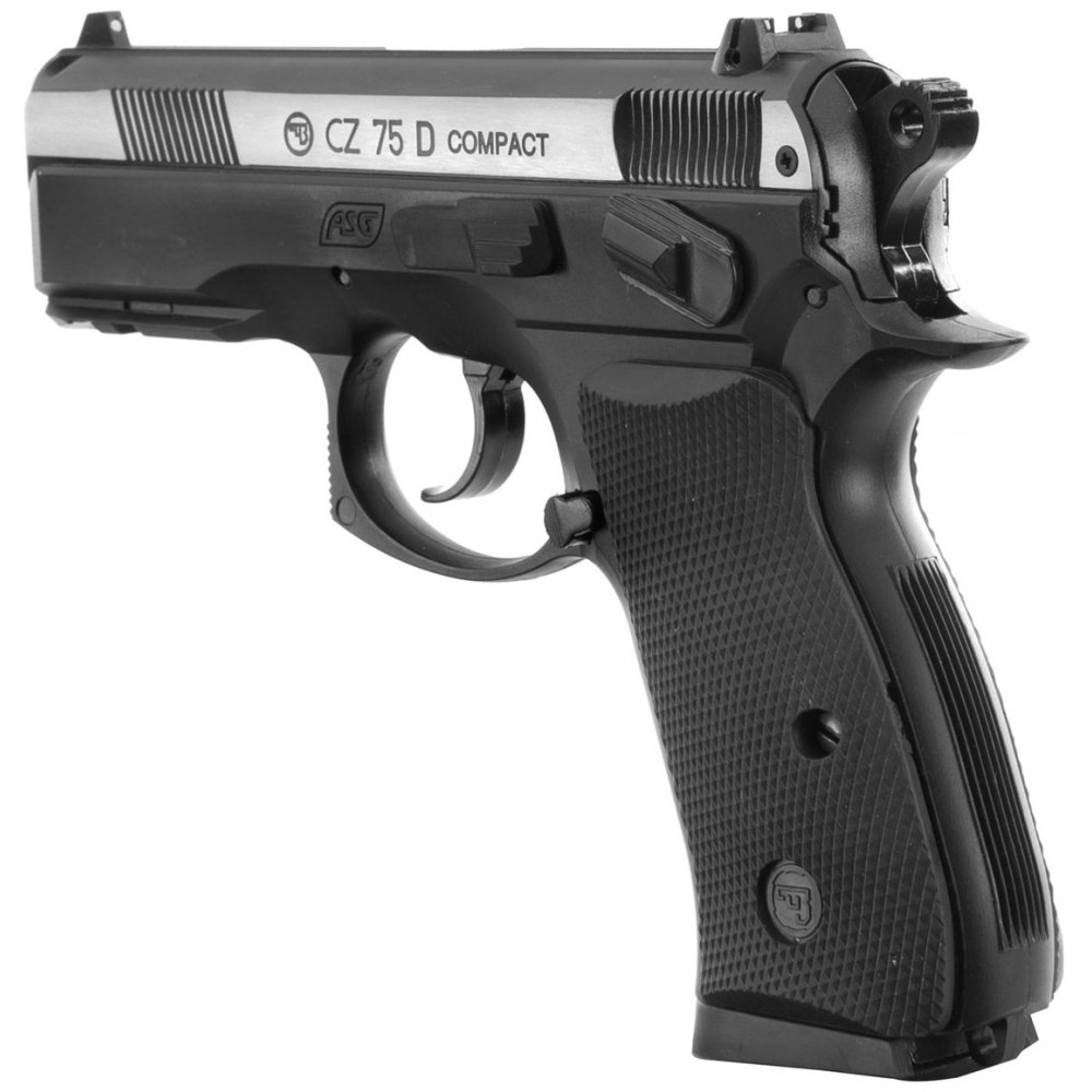 Пневматический пистолет ASG CZ 75D Compact Nickel (АСГ ЧЗ 75Д Компакт Никель)
