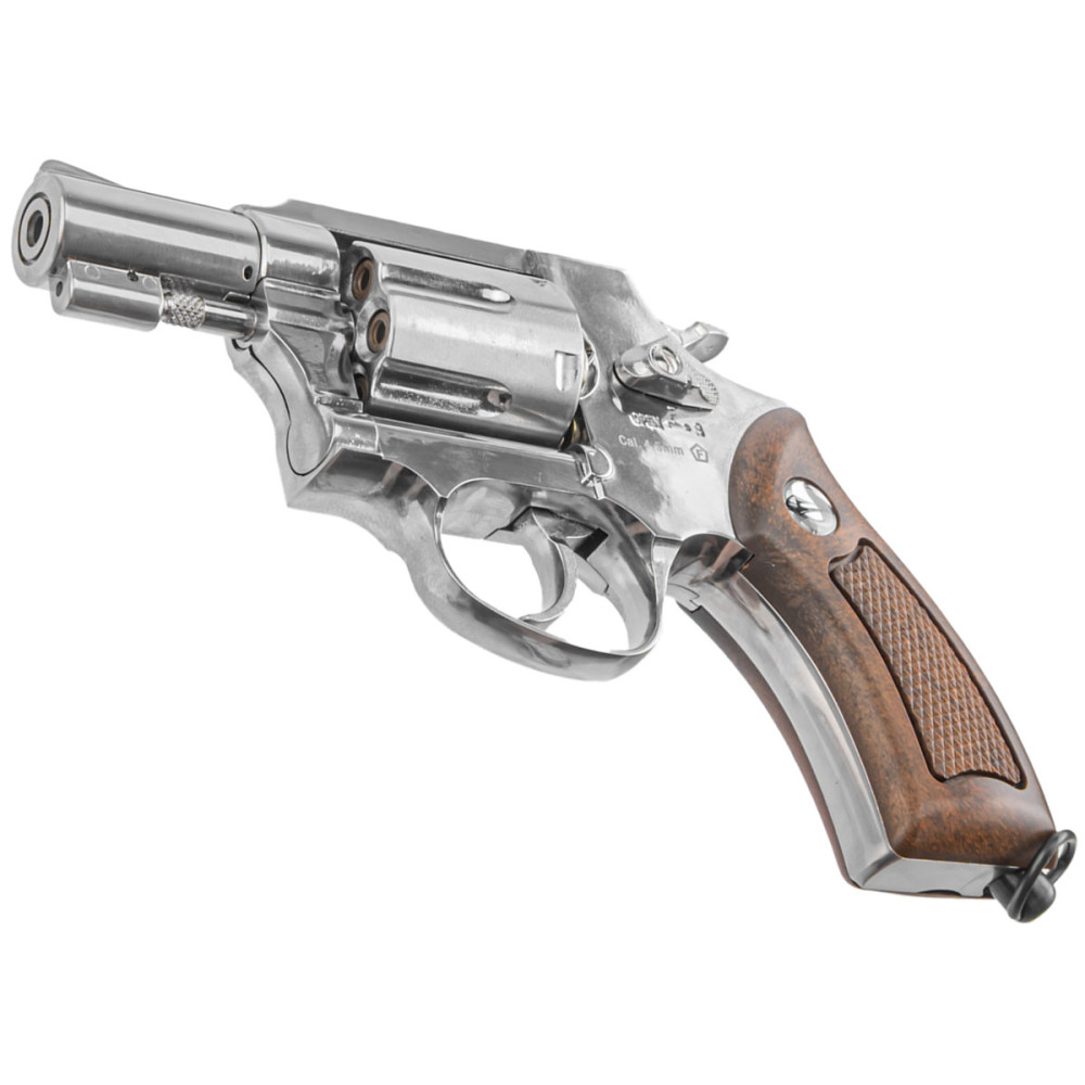 Пневматический револьвер Borner 733 Silver (Борнер 733 хромированный с коричневой ручкой)