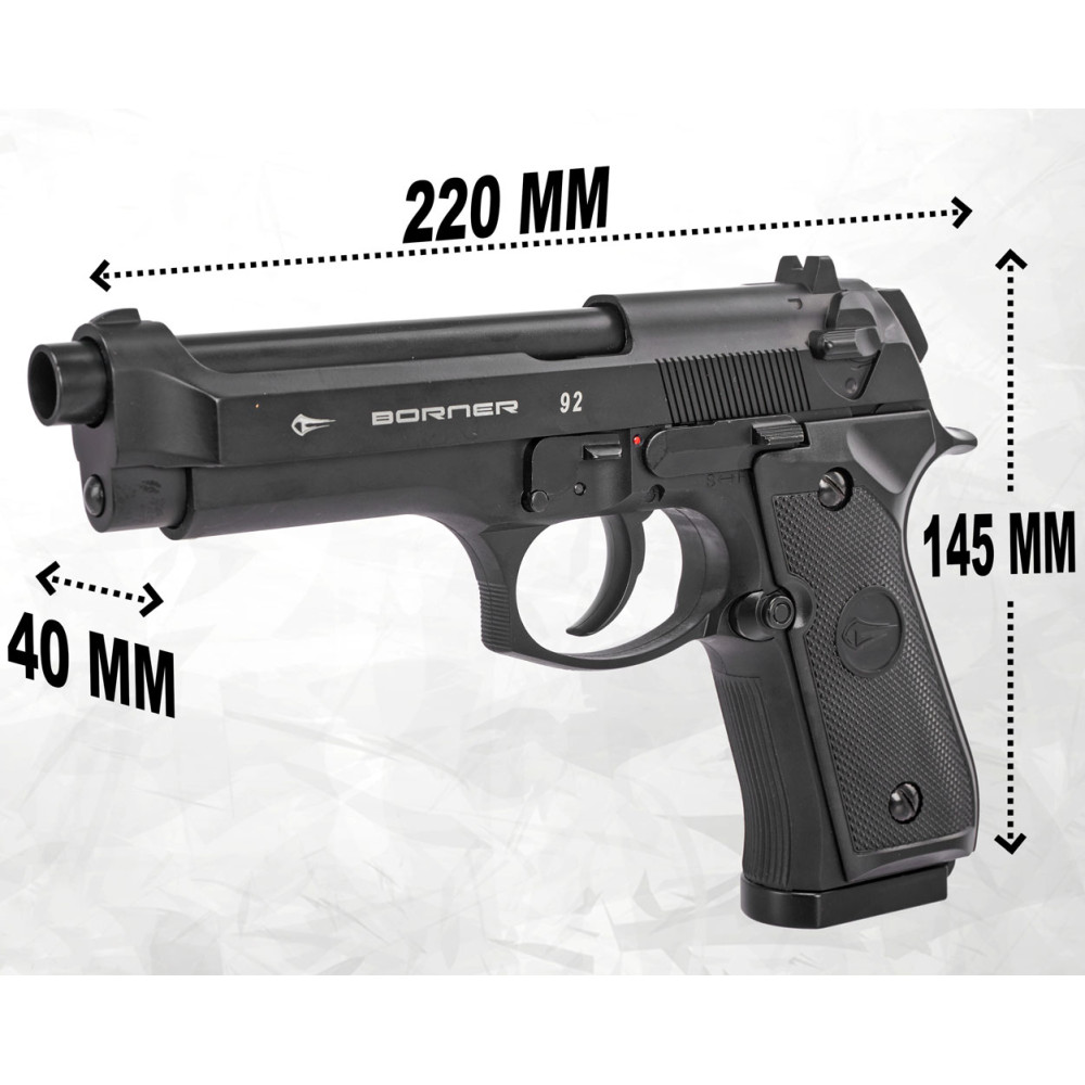 Пневматический пистолет Borner 92 Blowback Pellets (Борнер 92 Блоубек)