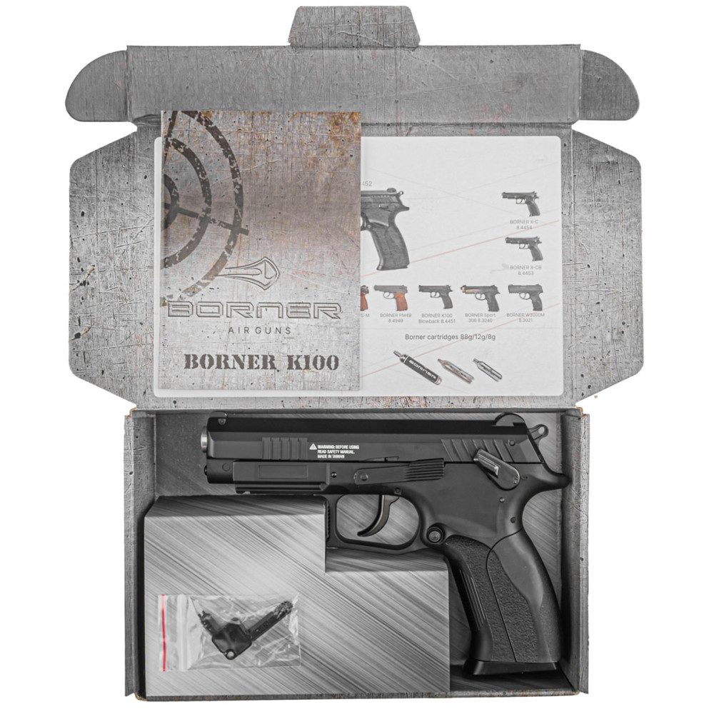 Пневматический пистолет Borner K100 (Борнер К100 копия Grand Power с подвижным затвором)