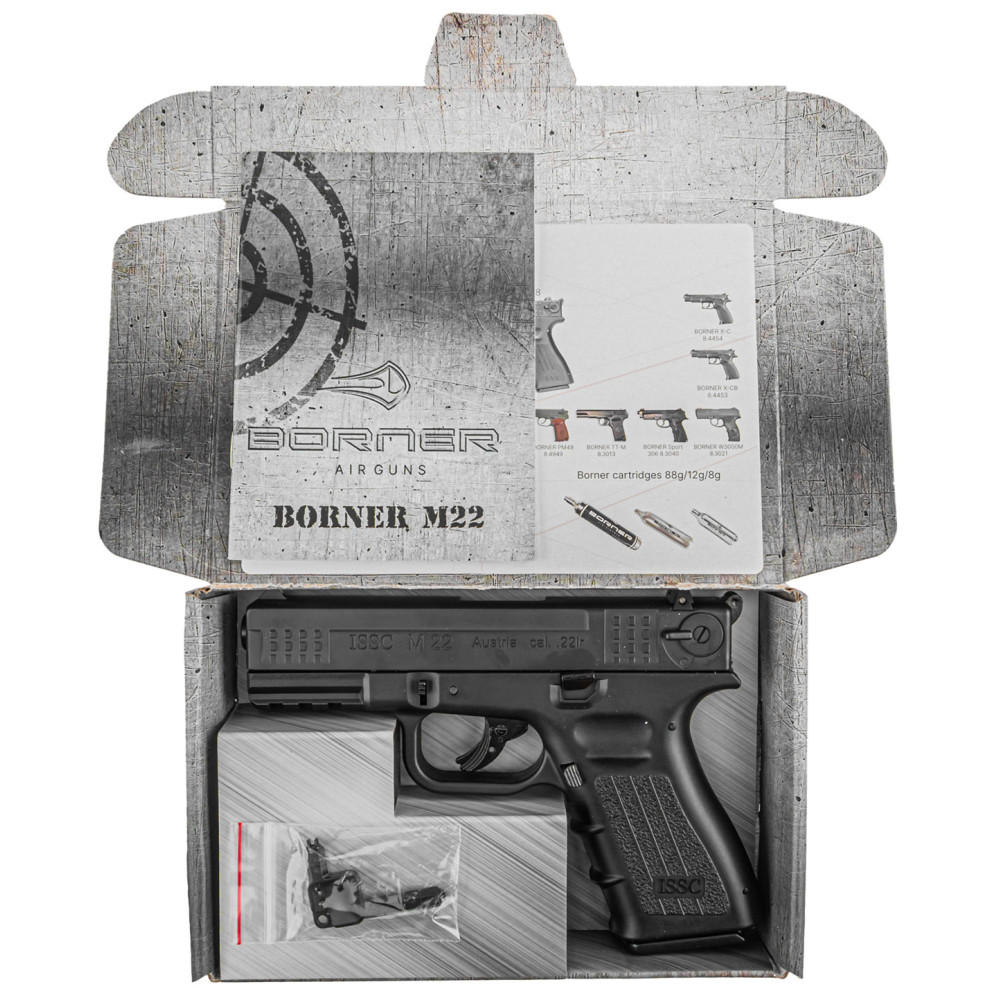 Пневматичний пістолет Borner M22 (Борнер М22 копія Glock з рухомим затвором без Blowback)
