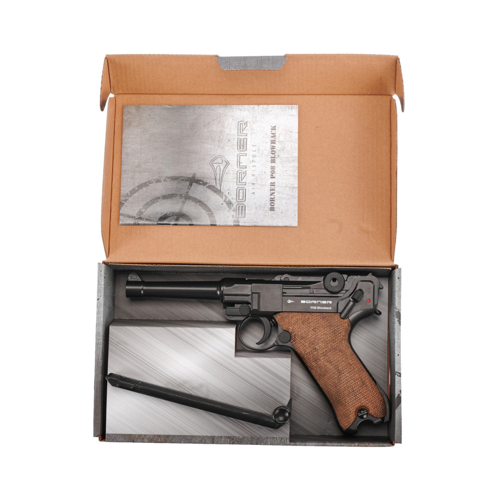 Пневматический пистолет Borner P 08 Blowback (Борнер П 08 Парабеллум)