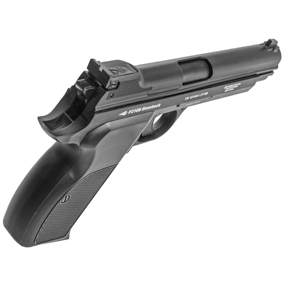 Пневматический пистолет Borner P210 Blowback Black (Борнер Р210 копия Sig Sauer P210 с регулируемым прицелом)
