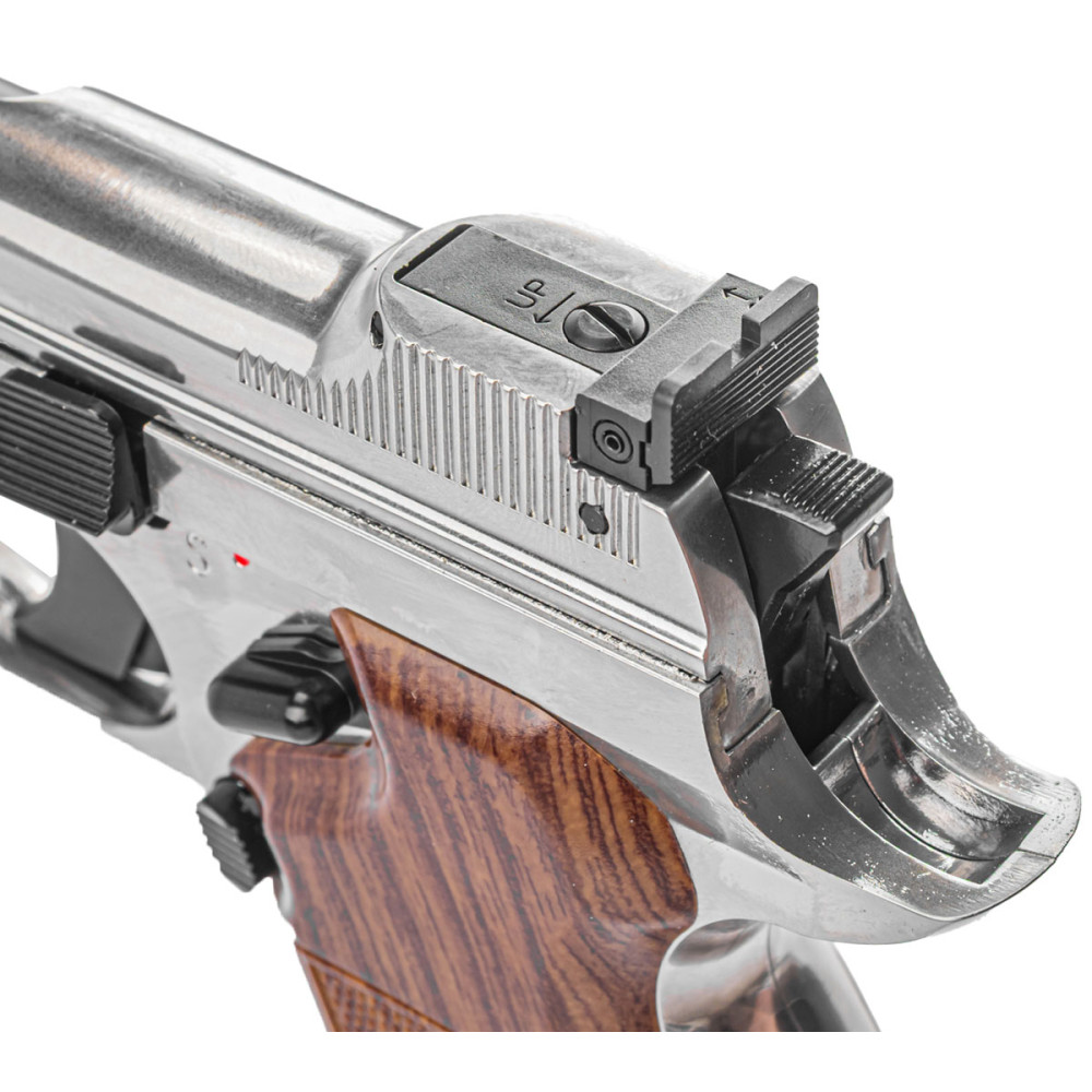 Пневматичний пістолет Borner P210 Blowback Silver (Борнер Р210 хромована копія Sig Sauer P210 з регульованим прицілом)