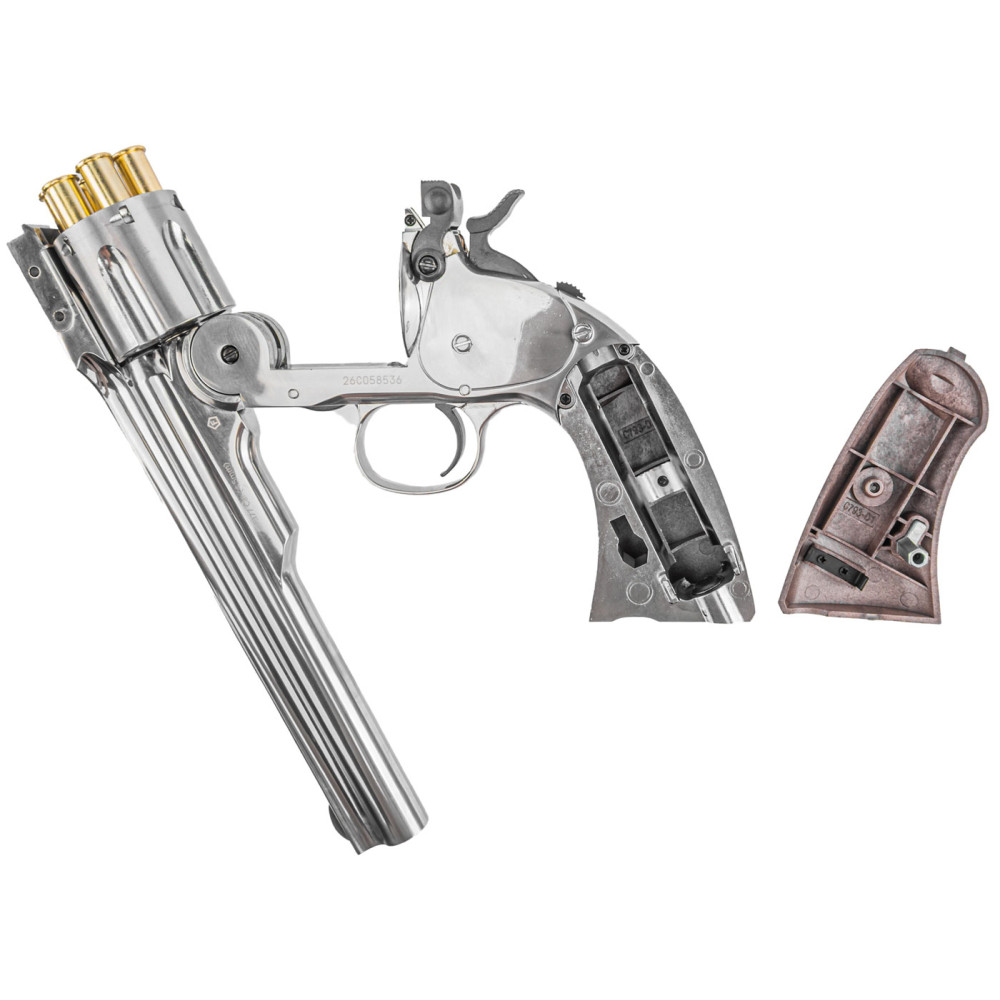 Пневматичний револьвер Borner Schofield Silver (Борнер Шофілд хромована копія Smith & Wesson Model 3)