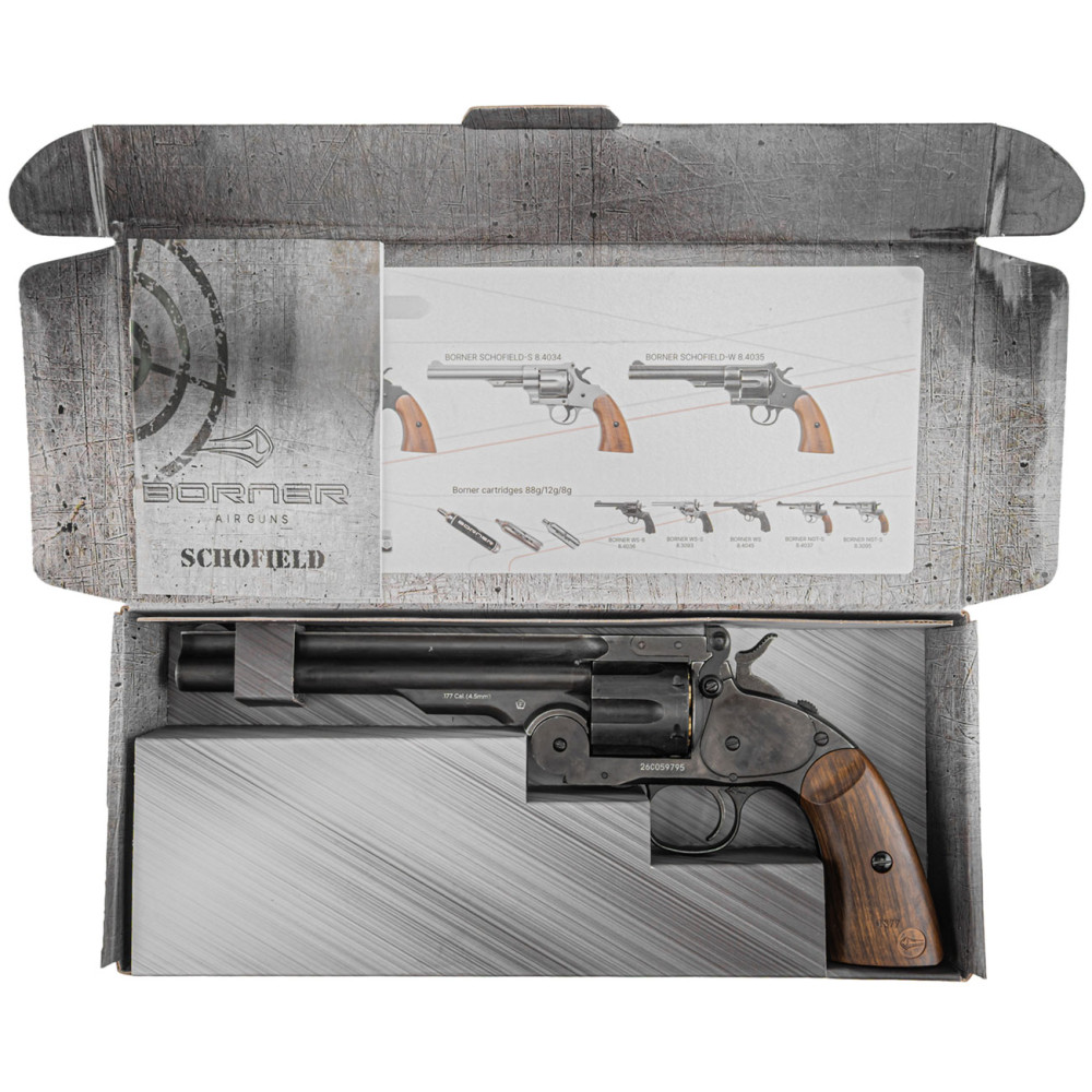 Пневматичний револьвер Borner Schofield (Борнер Шофілд копія Smith & Wesson Model 3)