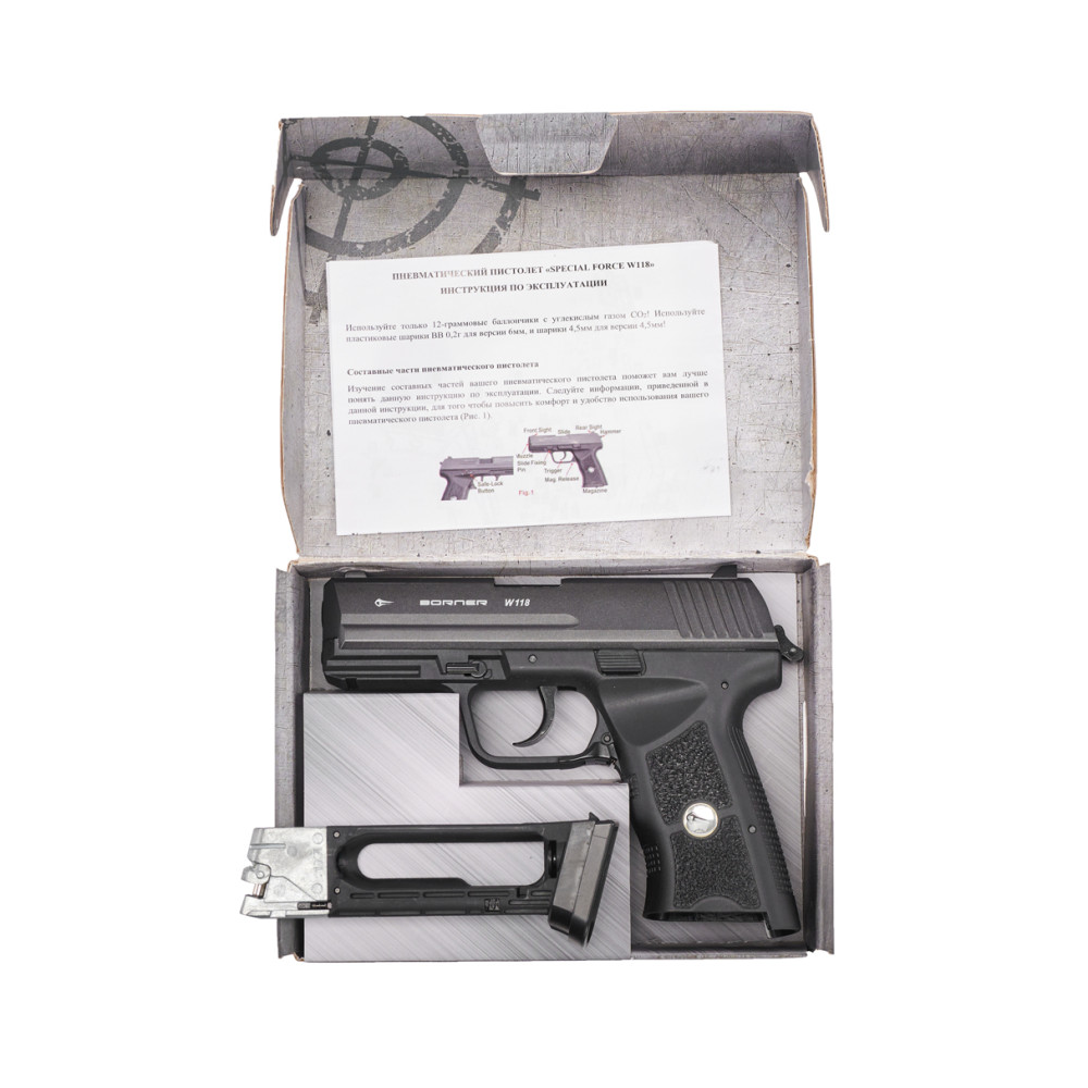 Пневматический пистолет Borner Special Force W118 Blowback (Борнер Спешиал Форс В118)