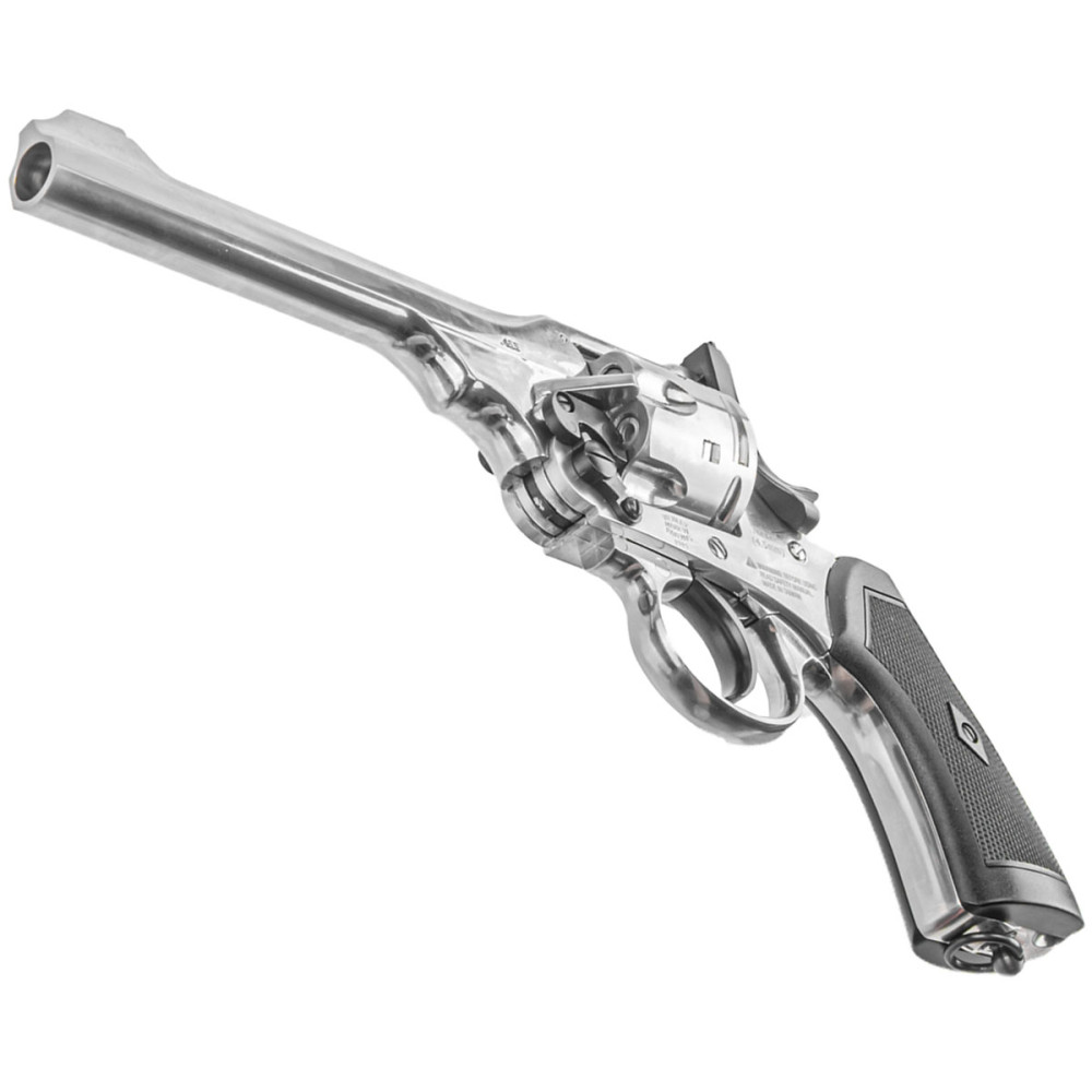 Пневматический револьвер Borner WS Silver (Борнер ВС копия Webley & Scott хромированный)