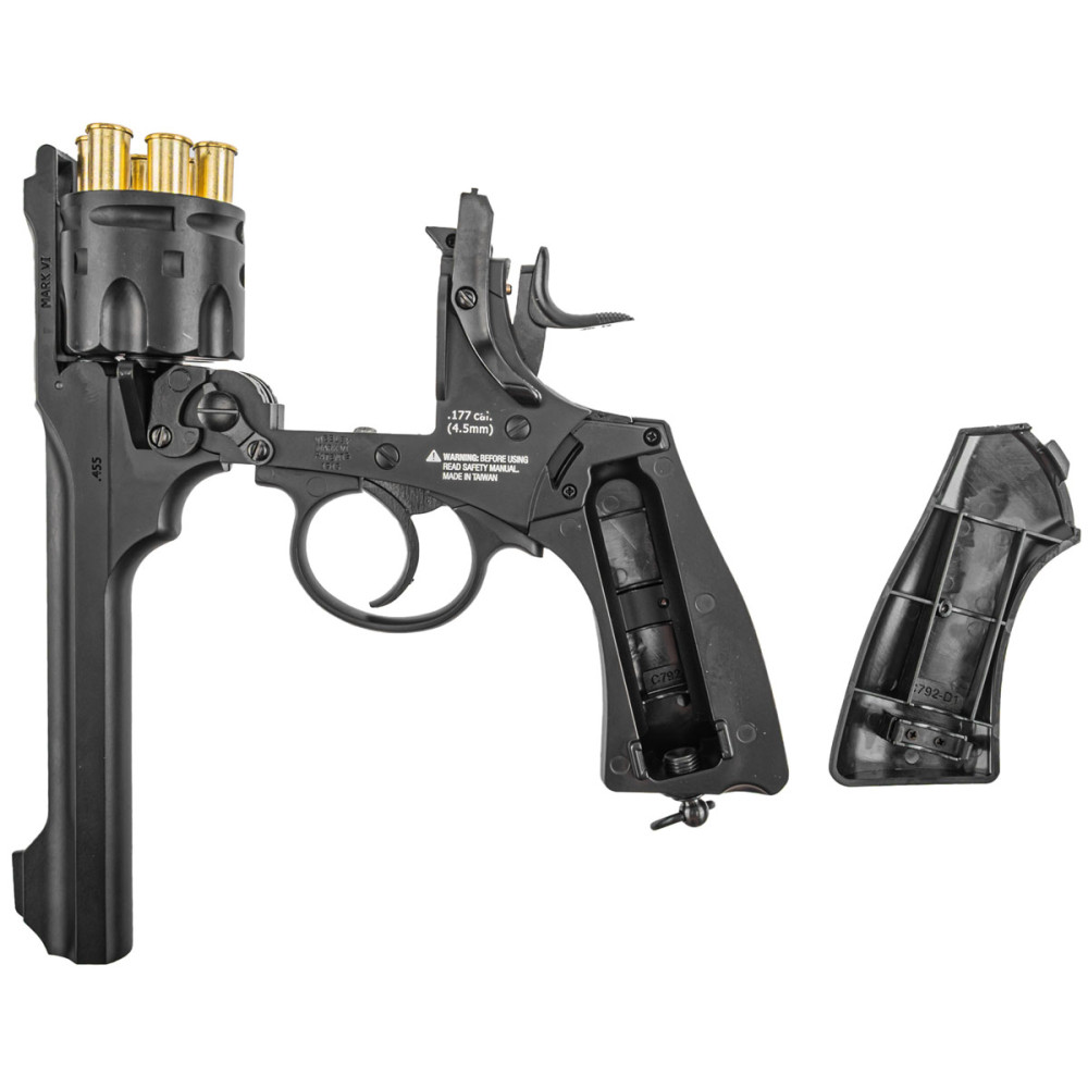 Пневматичний револьвер Borner WS black (Борнер ВС копія Webley & Scott)