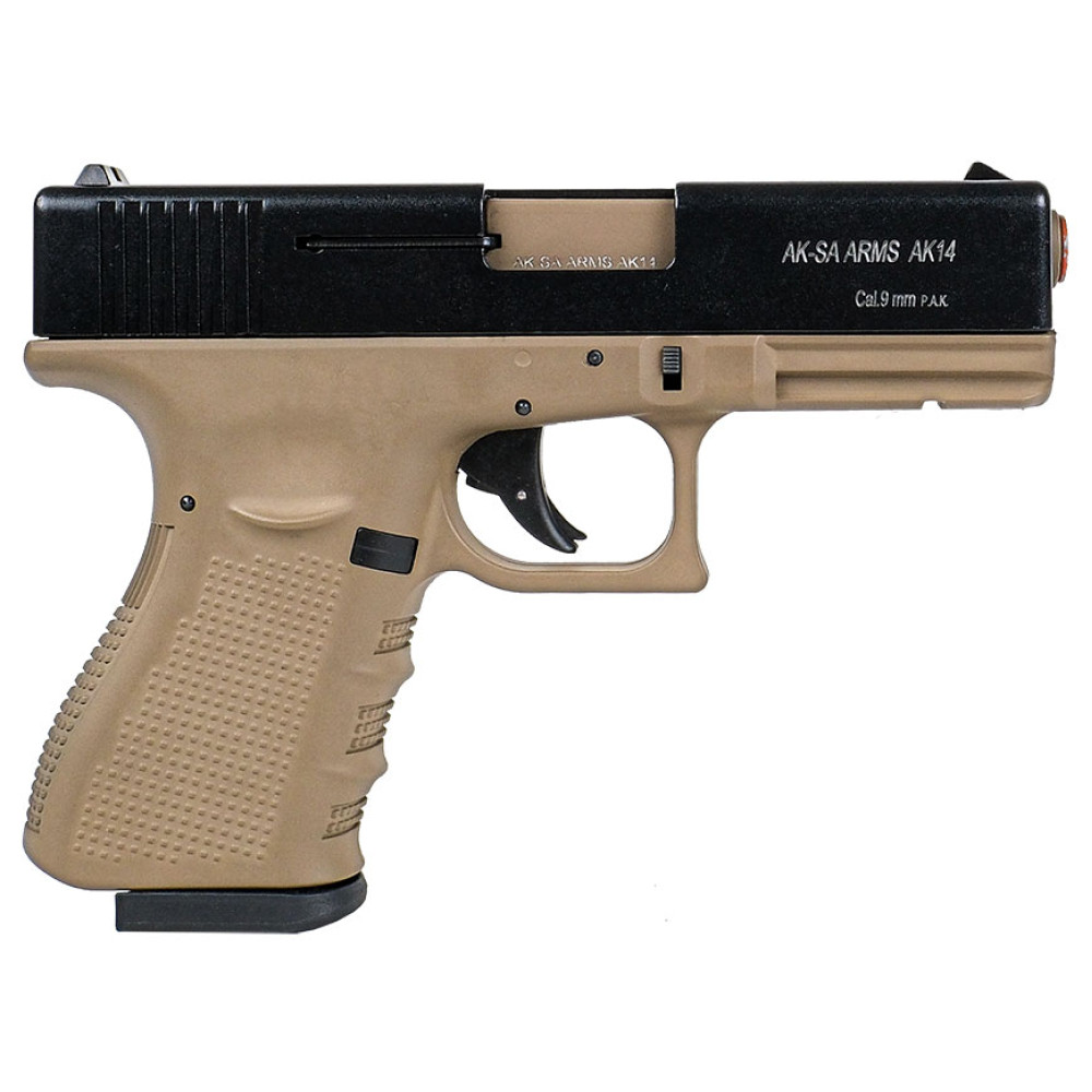 Стартовый пистолет Aksa Arms AK14 CC-03 Tan-Black (Акса Армс АК14 СС-03 бежево-черный)
