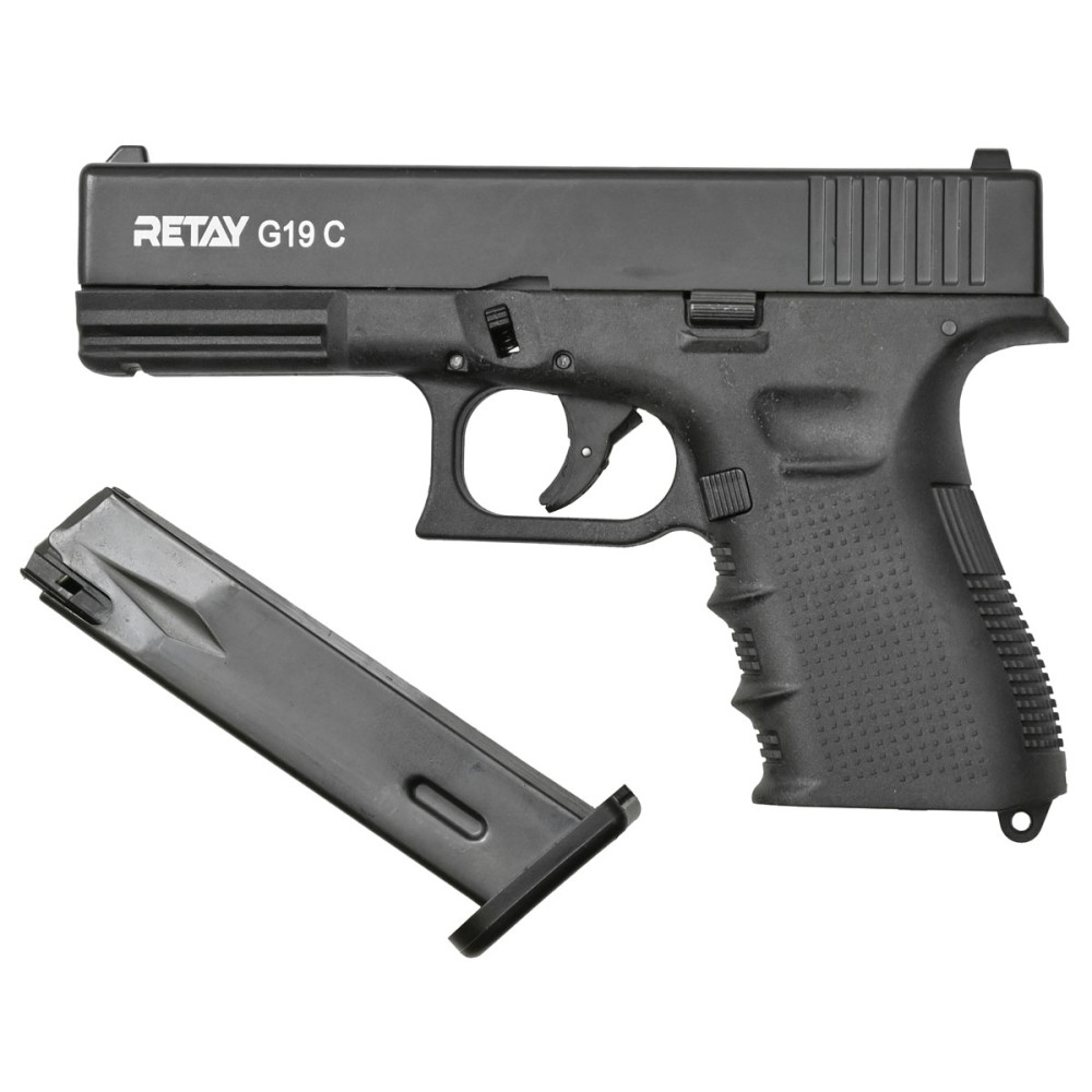 Стартовый пистолет Retay G19C Black (Ретай Г19С черный)
