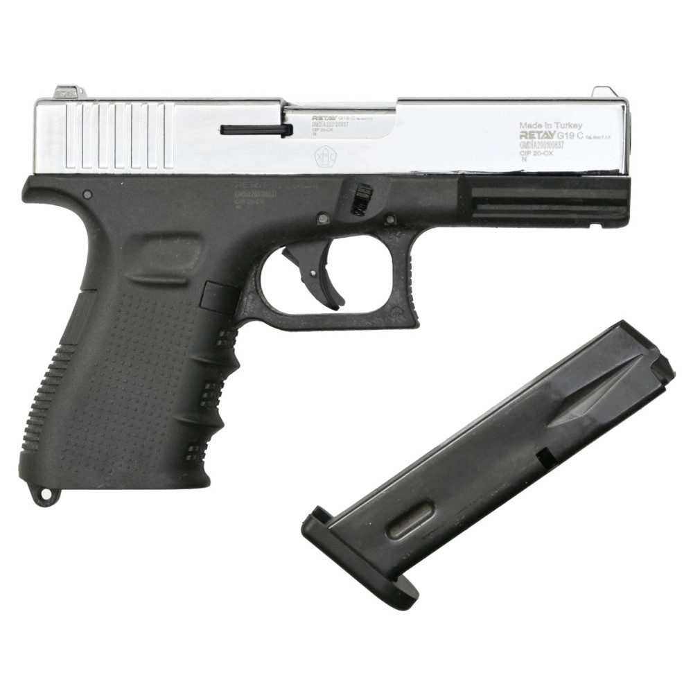 Стартовый пистолет Retay G19C Nickel (Ретай Г19С никель)